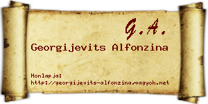 Georgijevits Alfonzina névjegykártya